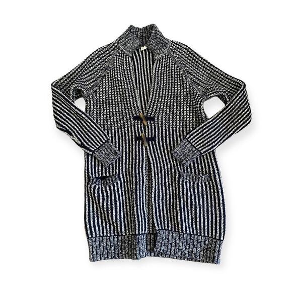 Gap Navy Blue Ribbed Knit Toggle Front Westerncore Women's Cardigan Medium - Picture 5 of 10